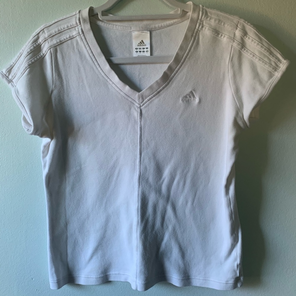 Adidas V neck Cap Sleeve Layering Tee
